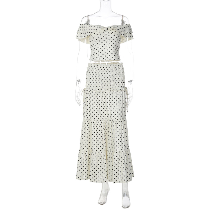 Damen Verspieltes Maxikleid mit schulterfreiem Design und voluminiösen Rüschen Drune