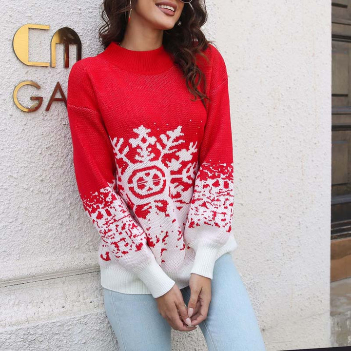 Drune | Pullover Aus Jacquard mit Schneeflocken