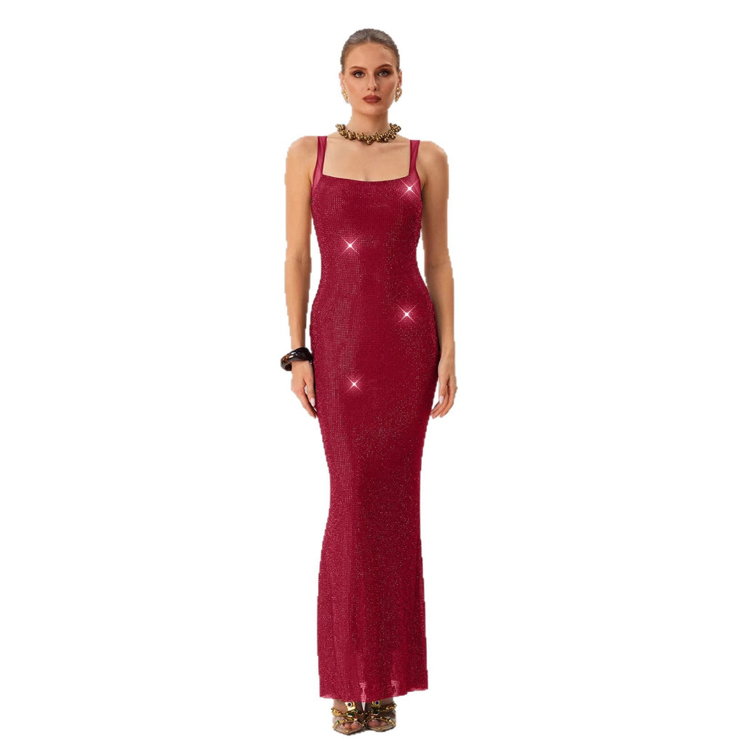 Damen Glamouröses Abendkleid mit funkelnden Pailletten und taillierter Silhouette Drune