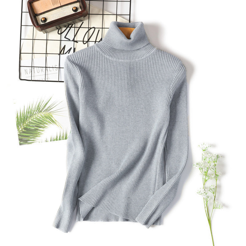 Damen Rollkragenpullover im feinen Rippenstrick Drune