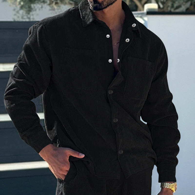 Herren Fleecejacke mit strukturiertem Design und praktischen Taschen Drune