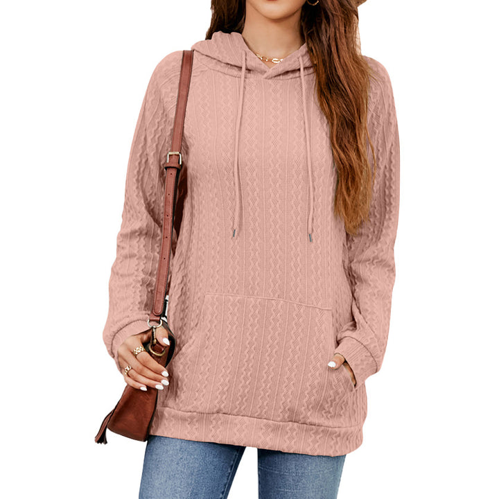 Damen Hoodie mit strukturiertem Muster und praktischer Kängurutasche Drune