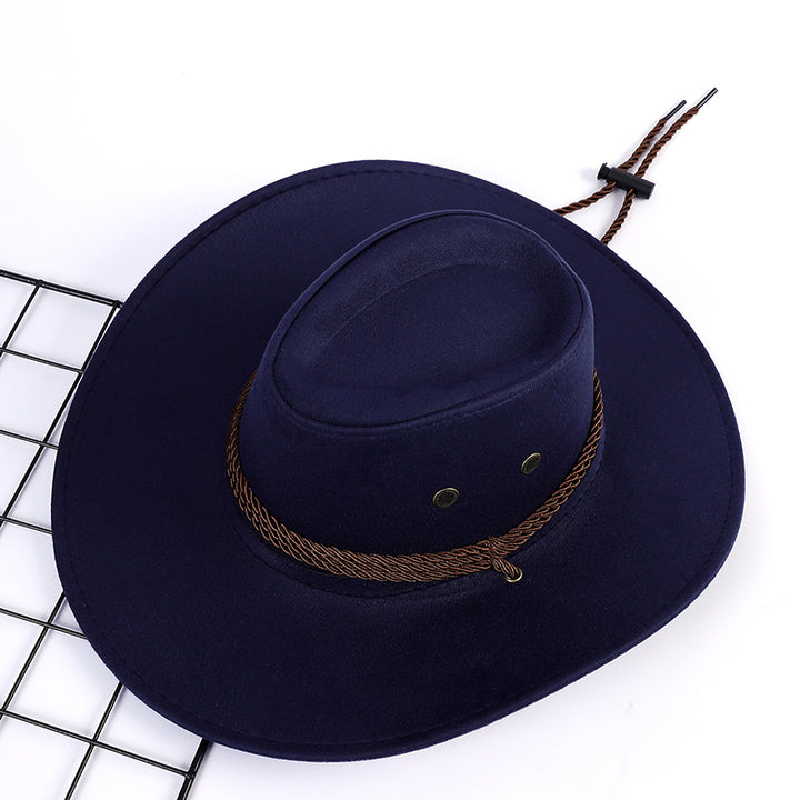 Damen Outdoor Cowboyhut aus weichem Mikrofaser-Wildleder mit Kordelzug Drune