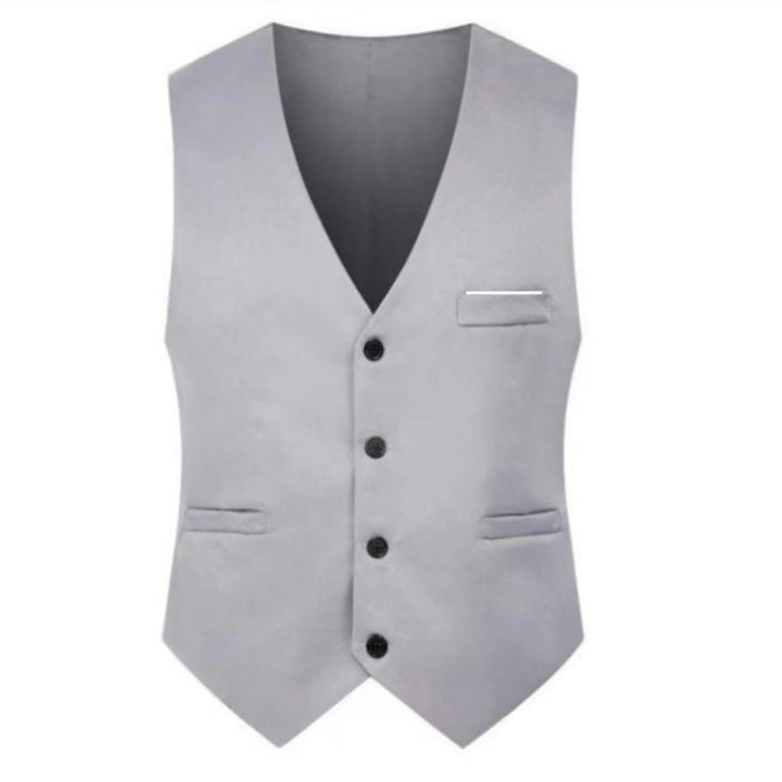 Herren nan elegante Satinweste mit V-Ausschnitt und schmal geschnittene Anzughose Drune