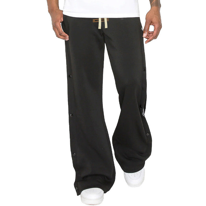 Herren lässige Freizeithose mit Seitenknopf und Bandana-Muster Drune