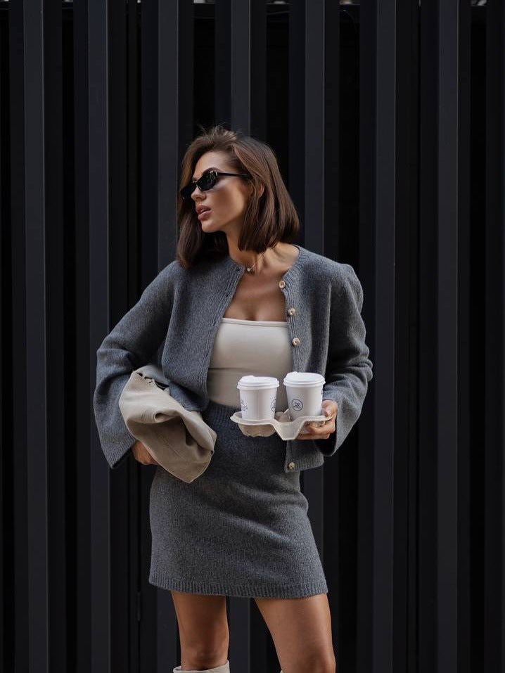 Damen Set aus weichem Strickmaterial Drune