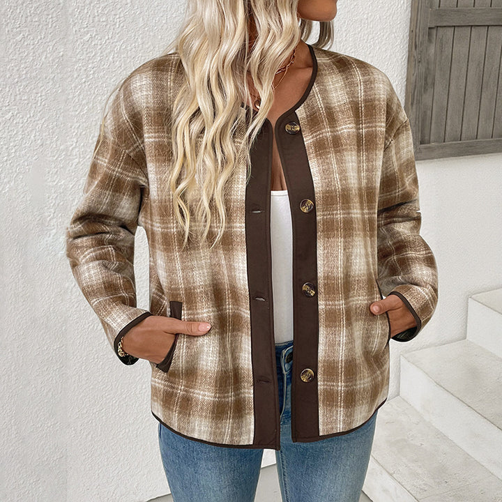 Damen Kariertes Overshirt Drune