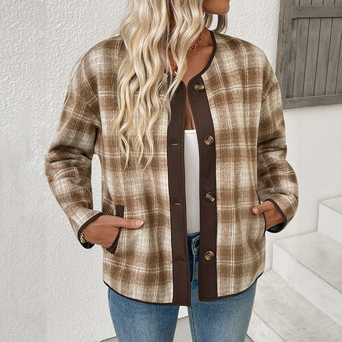 Damen Kariertes Overshirt Drune