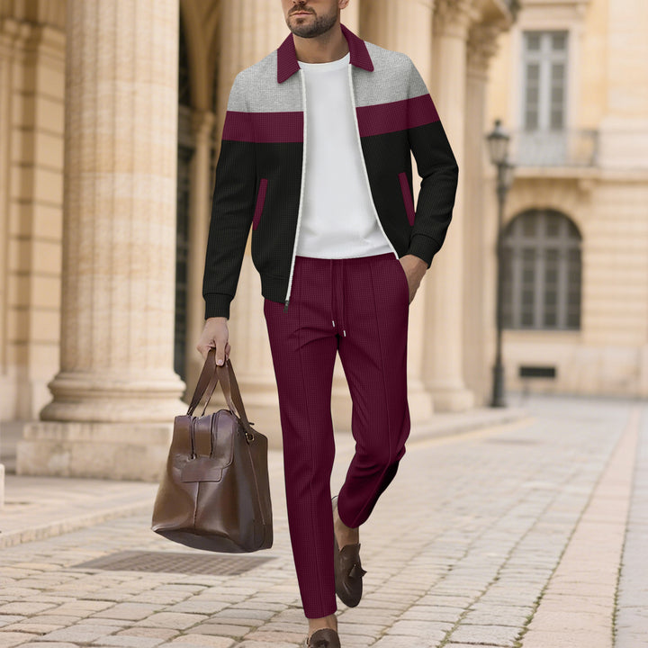 Herren moderdne Freizeitjacke mit kontrastierendem Design und lässigen Chinohosen Drune