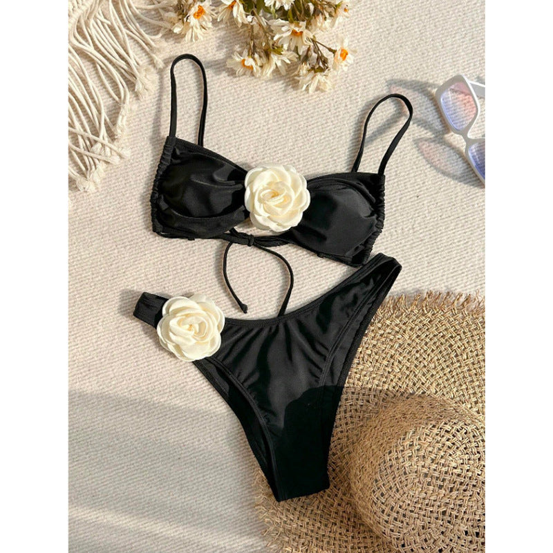 Damen Eleganter Bikini mit floralem Dekor Drune