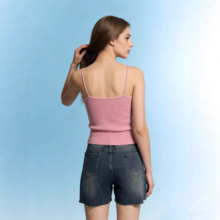 Damen lässige Jeansshorts mit fransigen Abschlüssen und seitlichem Schlitz Drune
