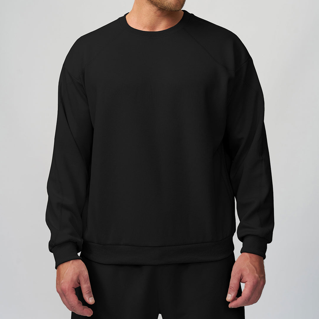 Herren lässiger Sweatshirt mit Rundhalsausschnitt und Raglanärmeln Drune