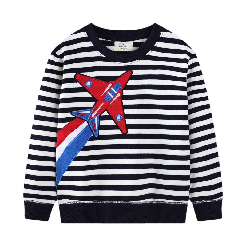 Jungen Sweatshirt mit kreativem Flugzeug-Design Drune