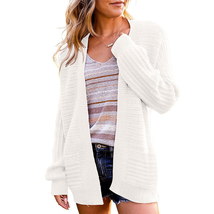 Damen Strickjacke mit strukturiertem Design und offenen Vorderteilen Drune