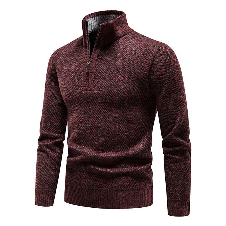 Herren Pullover mit halbem Reißverschluss und strukturiertem Design Drune