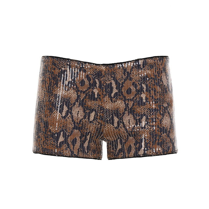 Damen Funkelndes Top und Shorts Set Drune