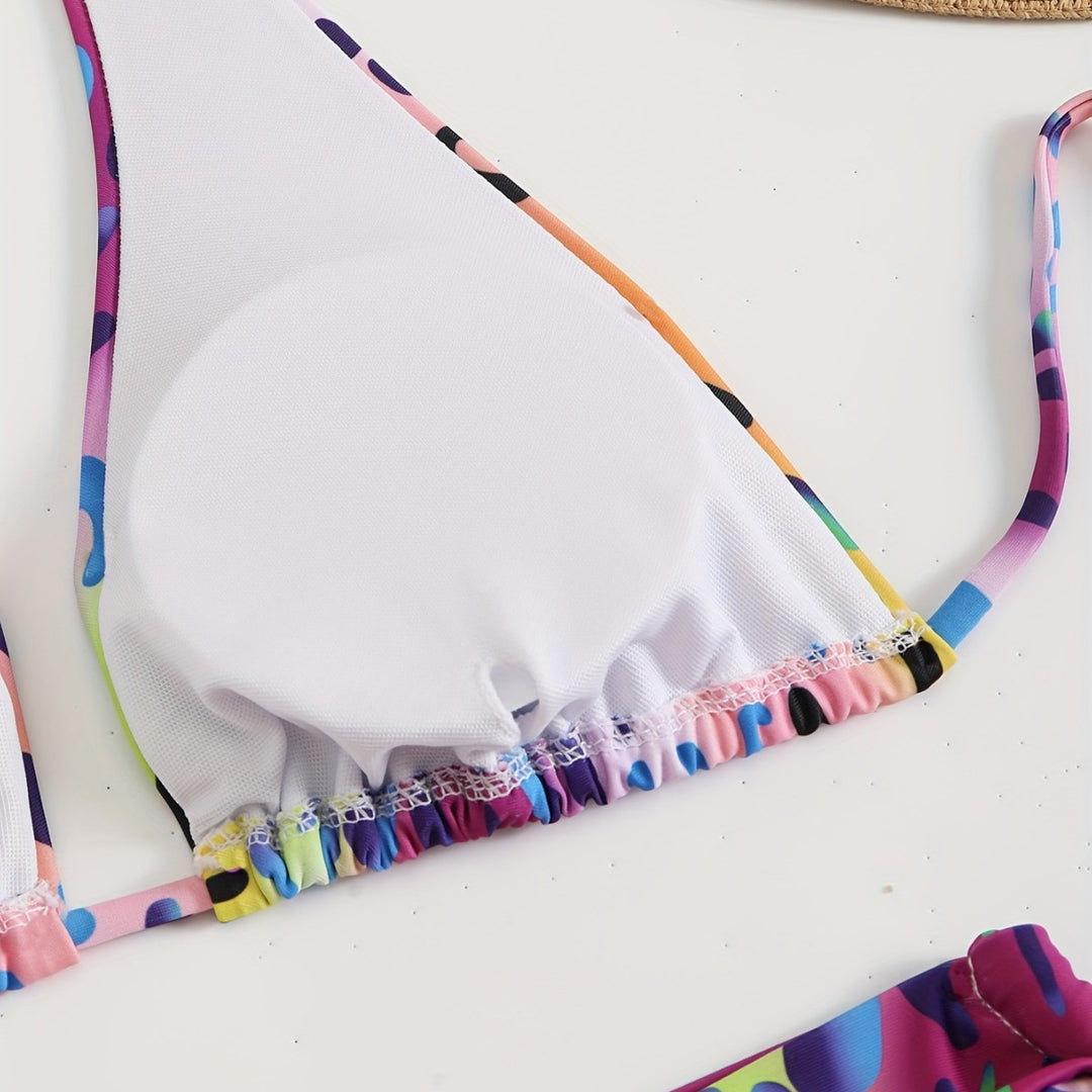 Damen Triangel-Bikini mit verspielten Schleifen Drune