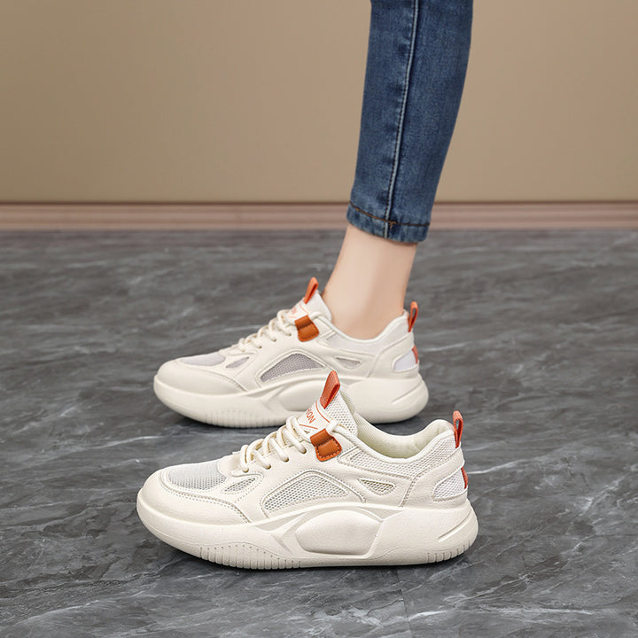 Damen sportive Plateausneaker mit luftdurchlässigem Netzgewebe und dämpfender ergonomischer Sohle Drune