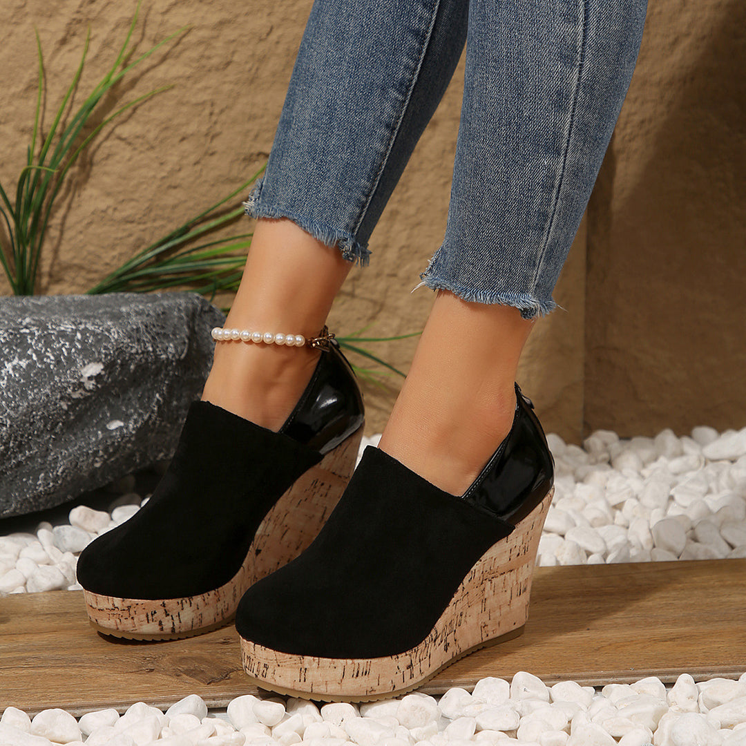 Damen Wedge-Pantoletten mit elegantem Korkabschluss und bequemer Fußbettung Drune