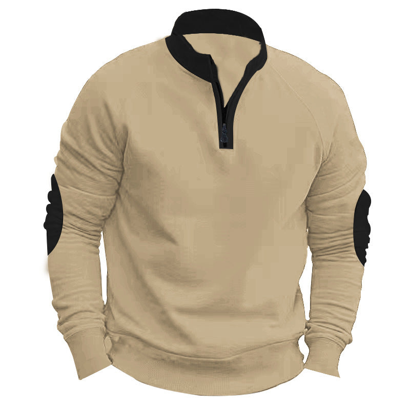 Herren Sweatshirt mit modischem Stehkragen und praktischem Reißverschluss Drune