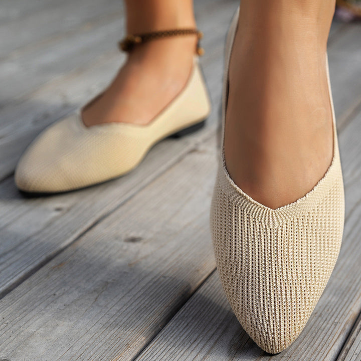 Damen Ballerinas mit kreativem Hahnentrittmuster und flexiblem Fußbett Drune