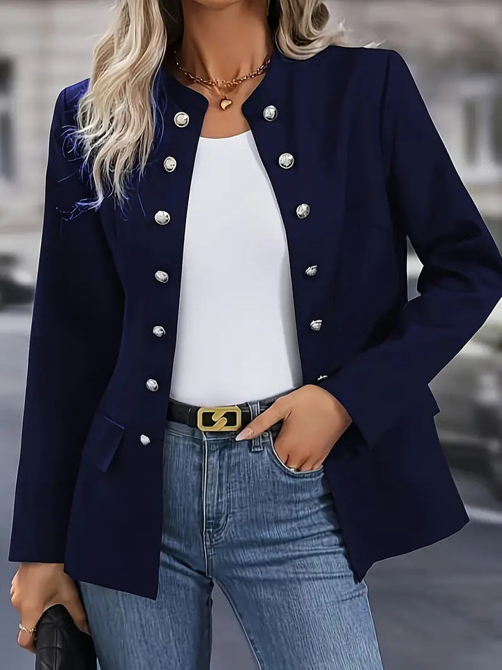 Damen Modischer Blazer mit Knopfdetails Drune