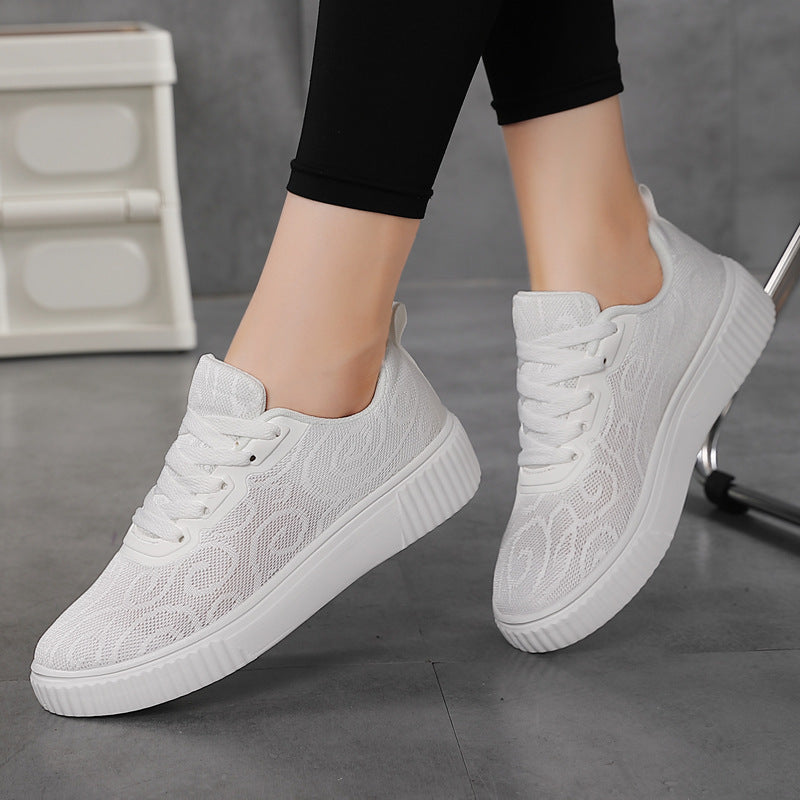 Damen nan luftige Plateausneaker mit gestricktem Obermaterial und gepolstertem Komfortfußbett Drune