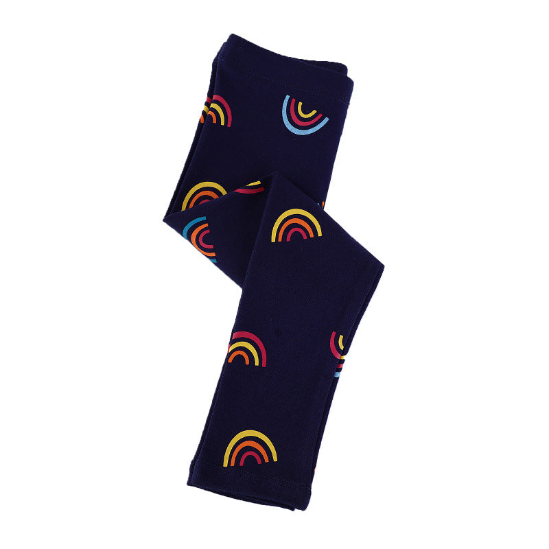 Mädchen Leggings mit buntem Regenbogenmotiv Drune