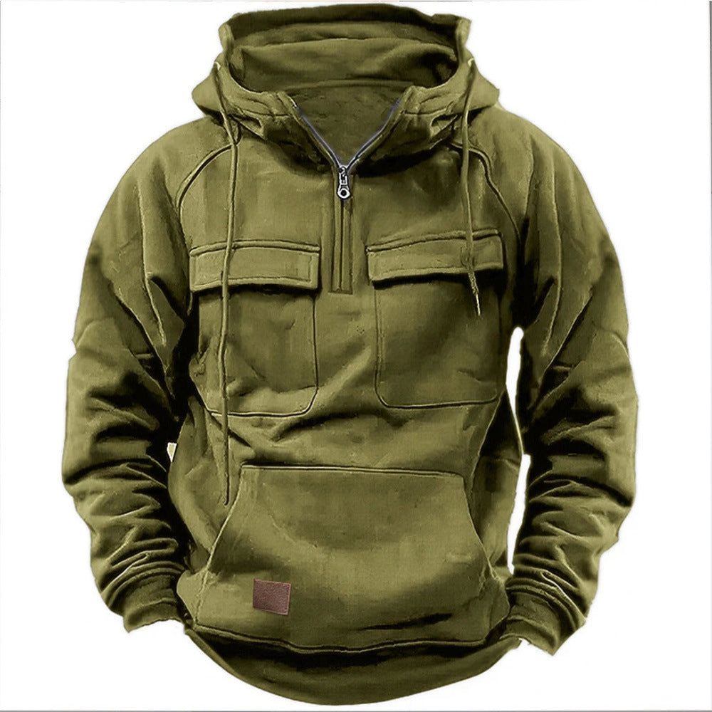 Herren Fleece Hoodie mit praktischem Reißverschluss und großen Taschen Drune