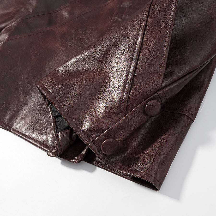 Damen Kunstlederjacke mit strukturiertem Design und praktischen Taschen Drune