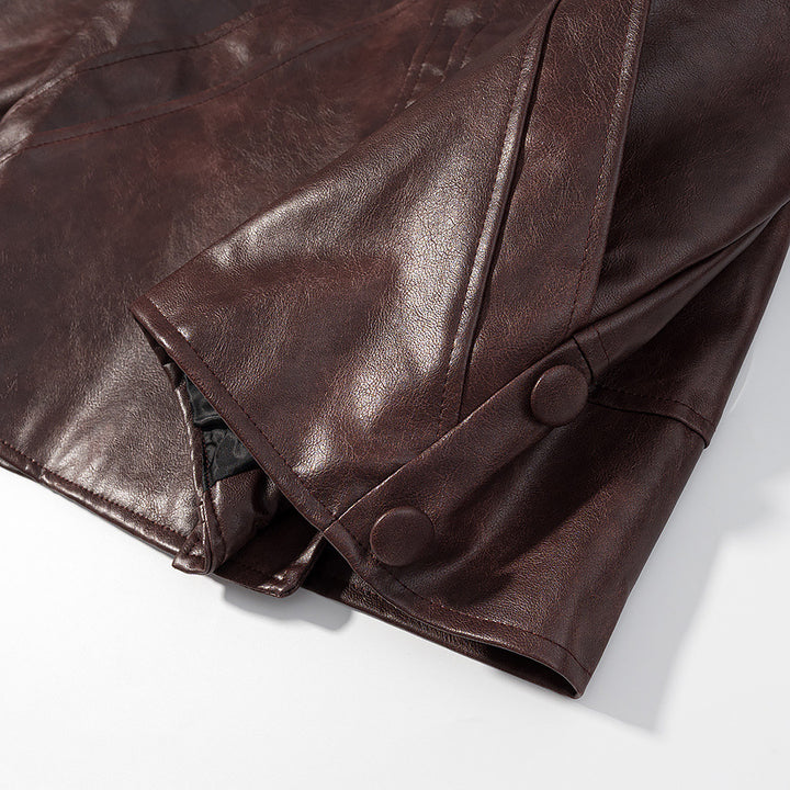 Damen Kunstlederjacke mit strukturiertem Design und praktischen Taschen Drune