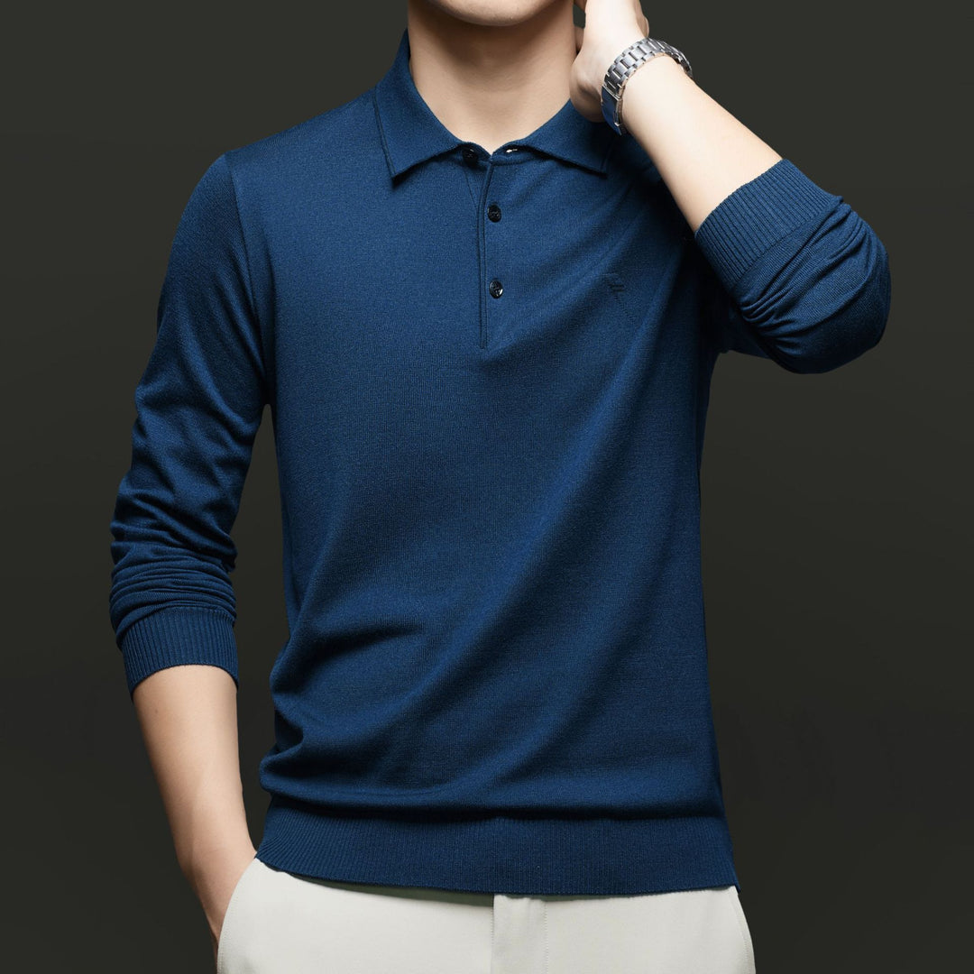 Herren Pullover mit poloartigem Kragen und modernen Akzenten Drune