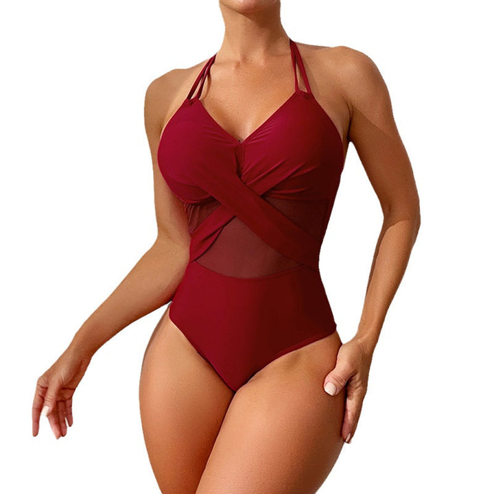 Damen Einteiler-Badeanzug mit elegantem Wickeldesign Drune