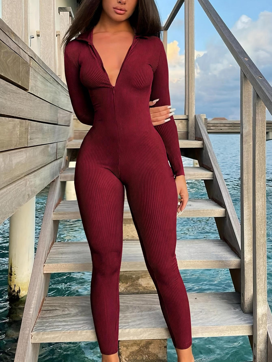 Damen Langärmliger Jumpsuit Drune