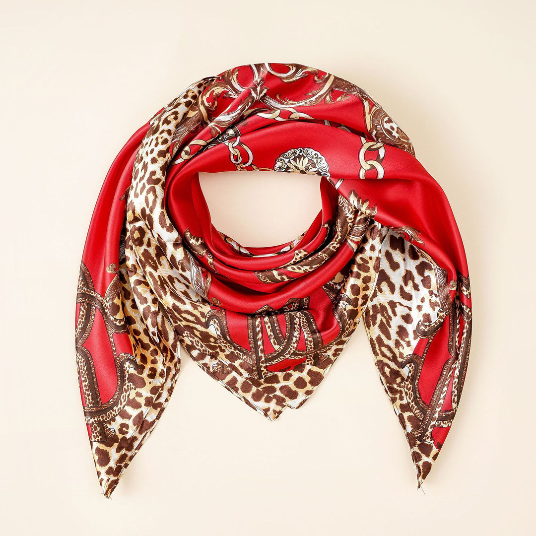 Damen Seidenschal mit elegantem Tiermuster und luxuriösem Design Drune