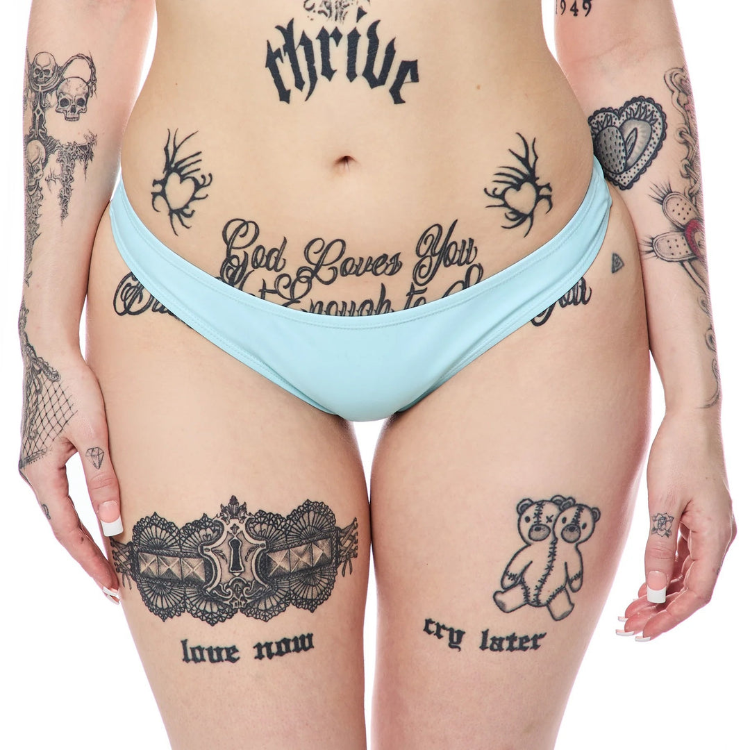 Damen Bandeau-Bikini-Set mit auffälligem Schriftzug Drune