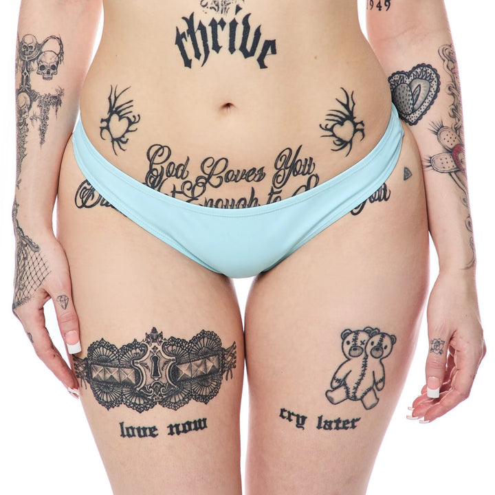 Damen Bandeau-Bikini-Set mit auffälligem Schriftzug Drune