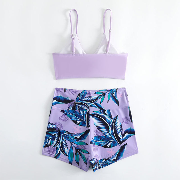 Damen Bikini-Set mit lässigem Crop-Top und verkürzten Shorts Drune