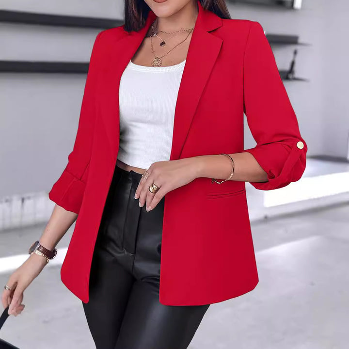 Damen Modischer Blazer mit aufrollbaren Ärmeln und feinem Schnitt Drune
