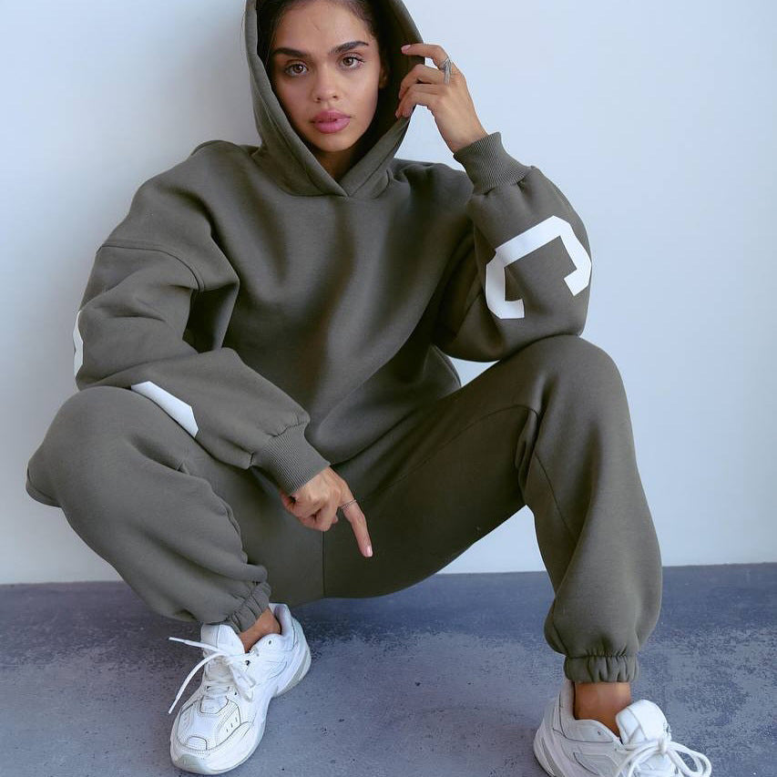 Damen lässiger Oversized Hoodie mit sportlichen Details Drune