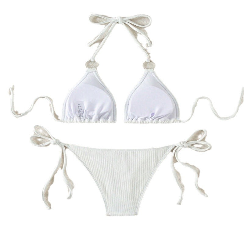 Damen Triangel-Bikini mit Ringakzenten und verstellbaren Bindebändern Drune