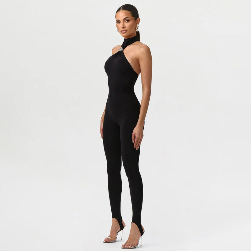 Damen Sportlicher Einteiler mit elegantem Kragen und dezenten Cut-Outs Drune
