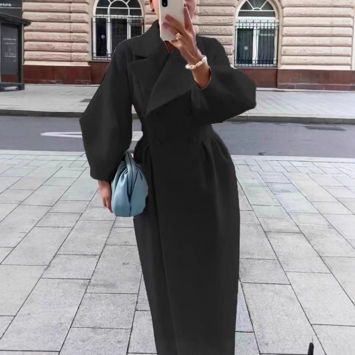 Damen Eleganter Trenchcoat mit tailliertem Schnitt und seitlichem Schlitz Drune
