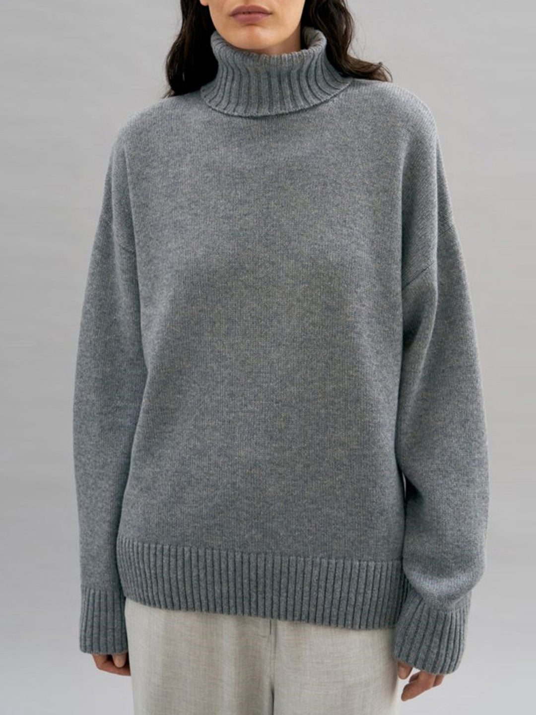 Damen kuscheliger Rollkragenpullover mit oversized Passform Drune