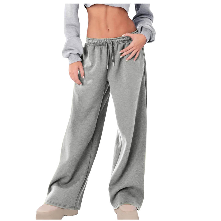 Damen nan weite High-Waist Relaxhose mit Kordelzug und verdeckten Seitentaschen Drune