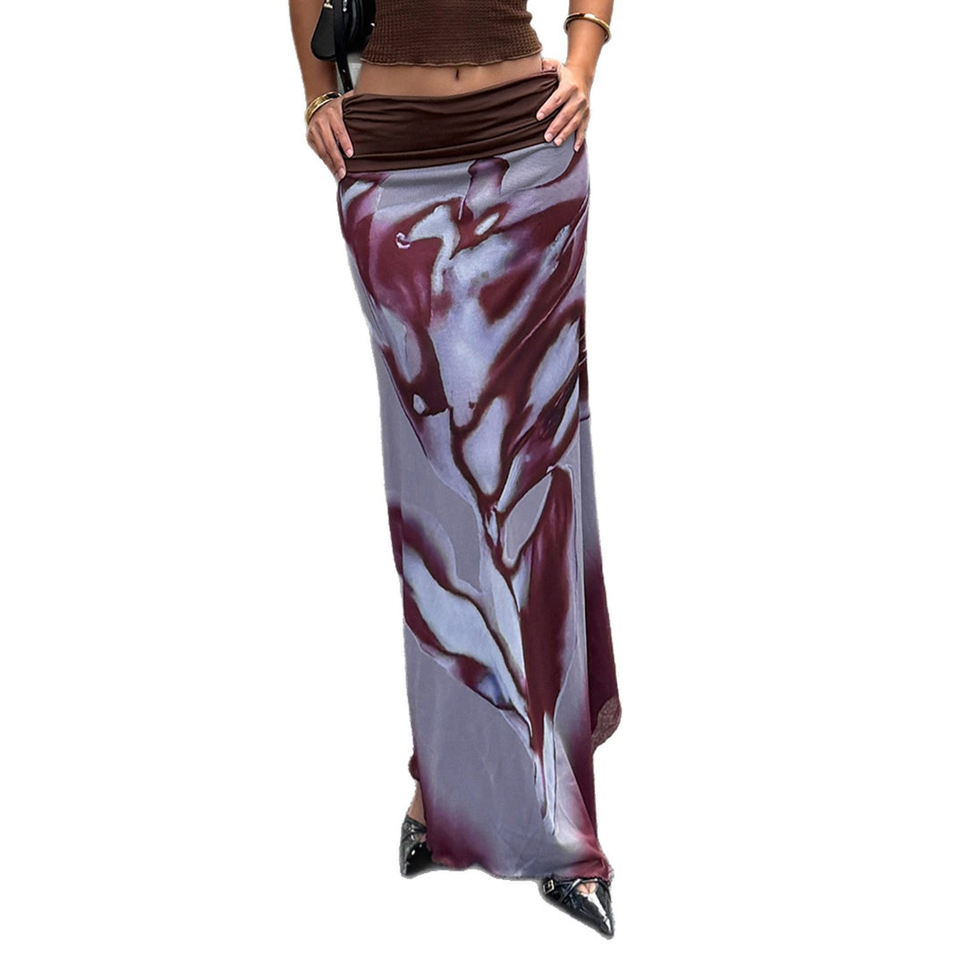 Damen Maxi-Rock mit asymmetrischem Schnitt und floralem Dekor Drune