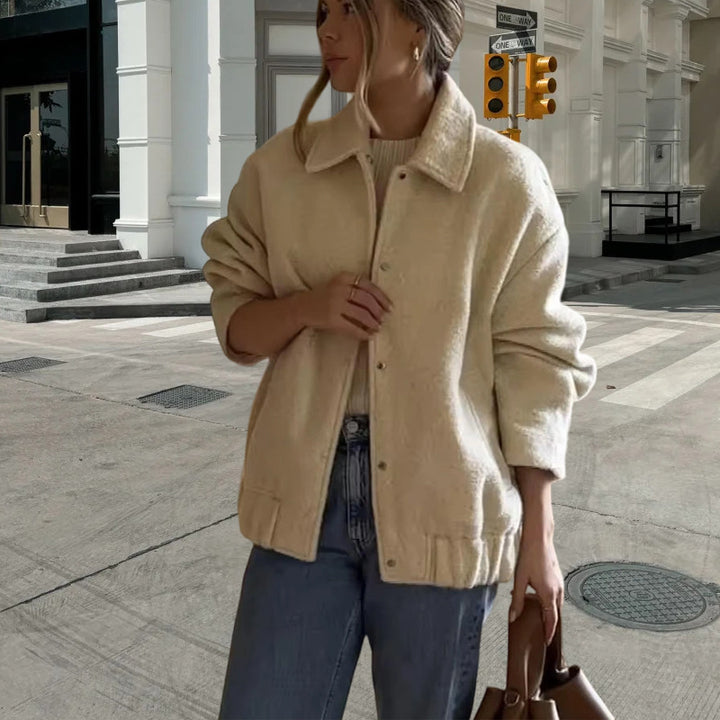 Damen gemütliche Oversized-Jacke aus hochwertigem Teddy-Material Drune
