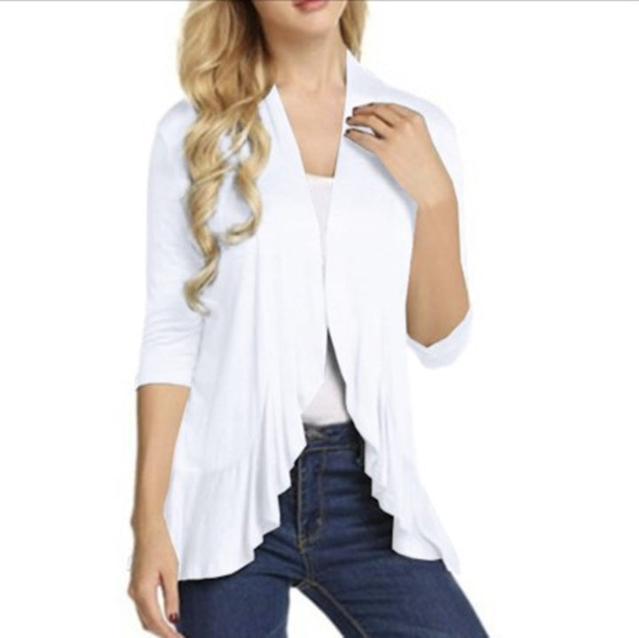 Damen Modische Strickjacke mit asymmetrischem Schnitt und Flatterdetails Drune