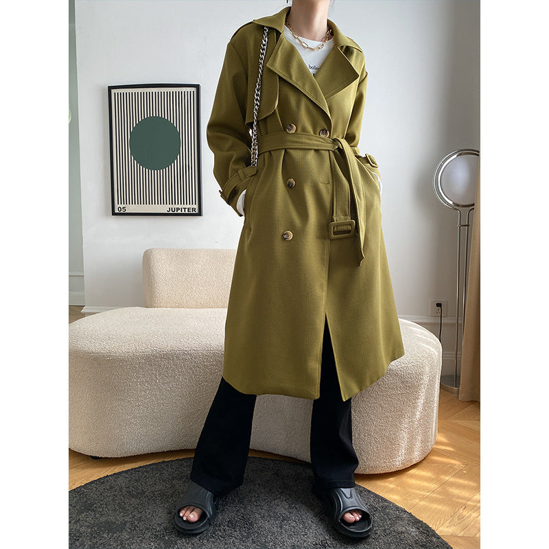 Damen Modischer Trenchcoat mit elegantem Schnitt Drune
