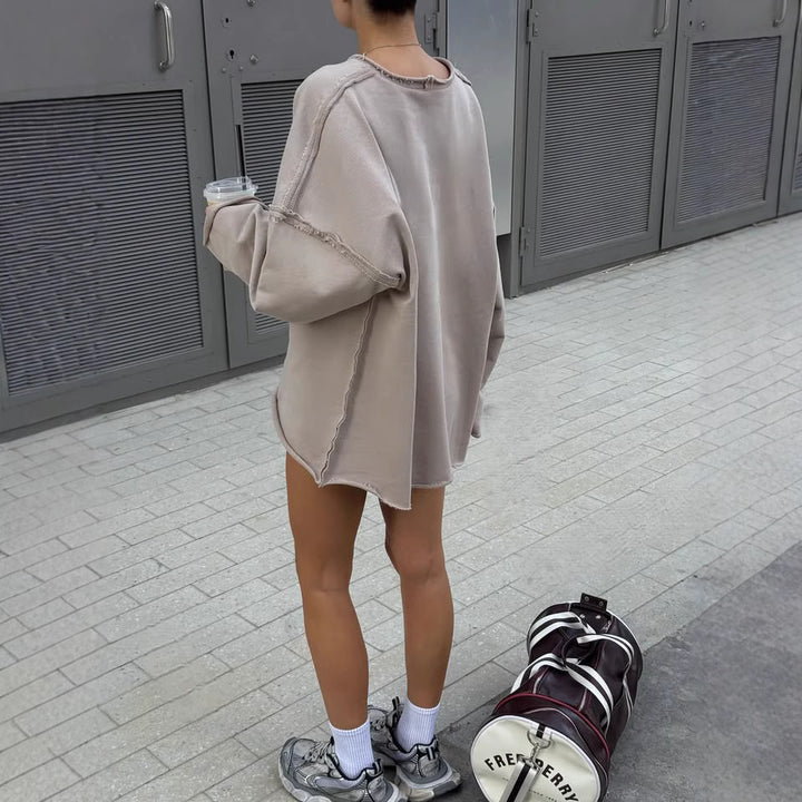 Damen lässiges Sweatshirt mit asymmetrischem Schnitt Drune